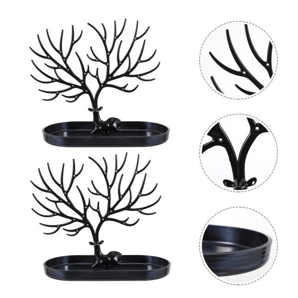 

storage bags 2pcs ring necklace holders bracelet racks jewelry display stands