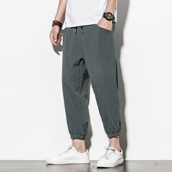 

men's pants plus size cotton harem mens jogger 2021 hip hop male casual summer track trousers streetwear idir, Black