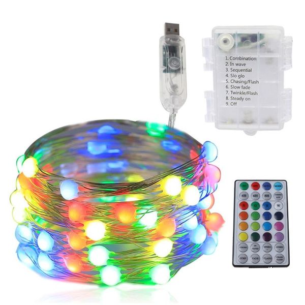 

strings waterproof colorful christmas tree led string light with remote control night lamps party decor electric ornaments
