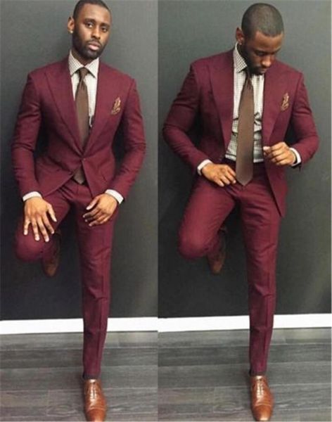 

men's suits & blazers burgundy slim men 2021 handsome mens wedding groomsmen groom tuxedos party prom business (jacket+pants+tie), White;black