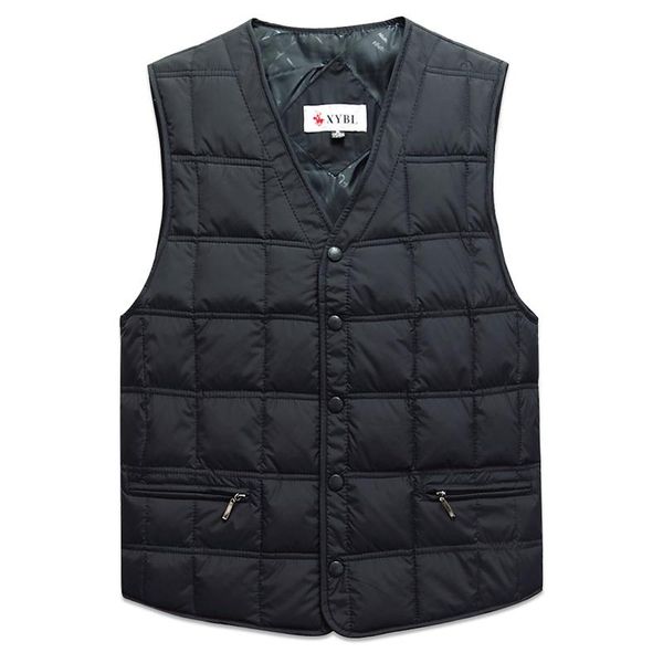 

men's down & parkas duck sleeveless jacket for men winter windbreaker parka warm thick vest male casual outerwear snow waistcoat with p, Black