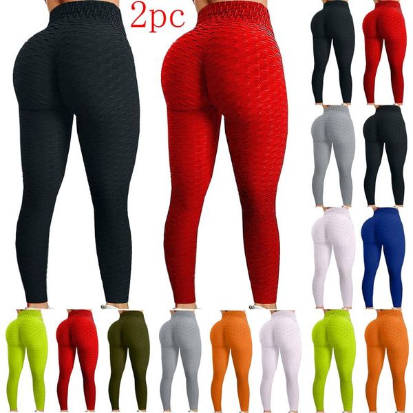

women's leggings 2pcs push up clothing anti-cellulite legging fitness black leggins high waist legins workout plus size