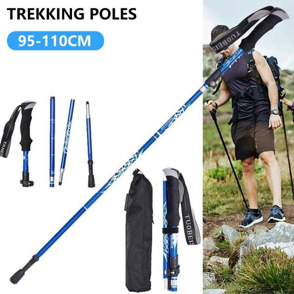 

outdoor ultra-light foldable trekking poles portable climbing walking hiking stick nordic sticks equipment