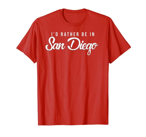 

i'd rather be in san diego t-shirt tee, White;black