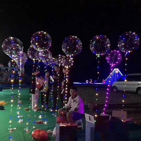 

party decoration 1pcs led luminous transparent balloon colorful wave ball wedding home
