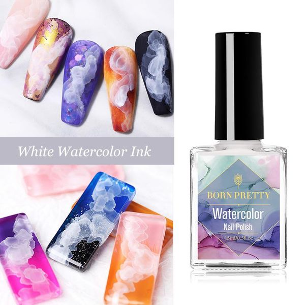 

nail gel born pretty 15ml white polish watercolor ink nails design natural air dry diy for varnish, Red;pink