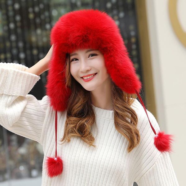 

berets 86526 fashion warm winter fur hat men and women ski cap cold bomber hats, Blue;gray