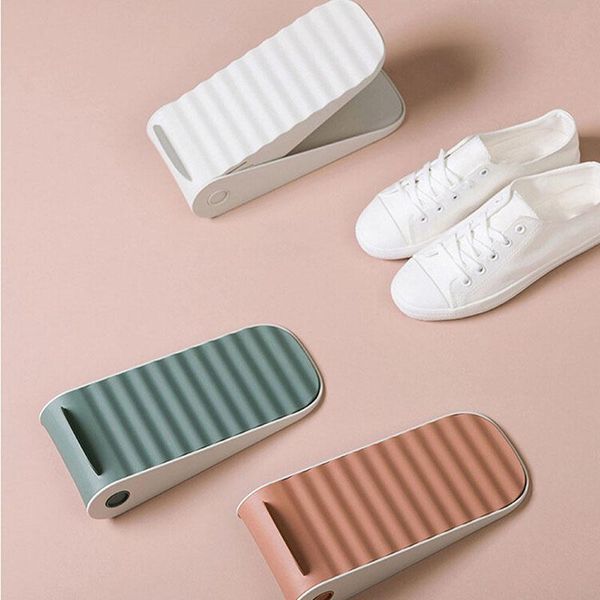 

1pcs durable adjustable shoe organizer rack footwear support slot space saving cabinet closet stand shoes storage hooks & rails