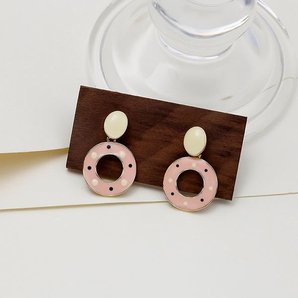 

dangle & chandelier creative geometric design colorful donut shape earrings personality cute temperament women's jewelry party accessor, Silver