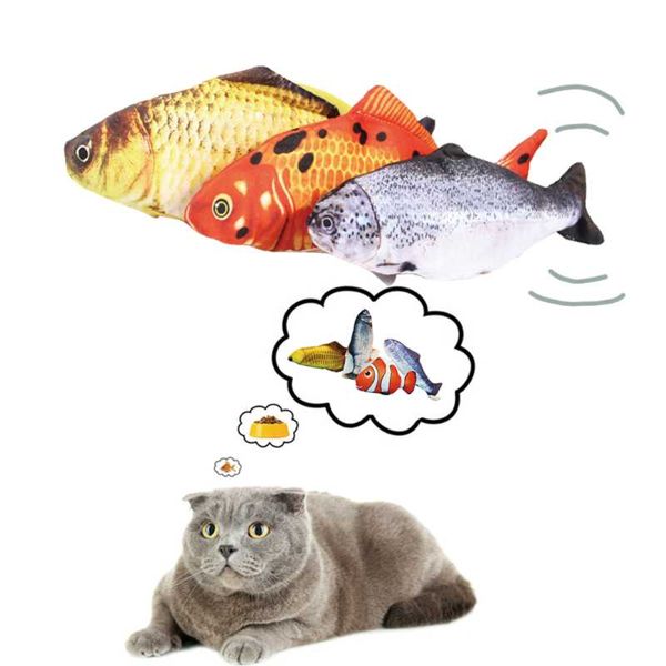 

cat toys simulation fish usb electric charging 3d chew molar bite resistant dancing jumping moving wagging catnip toy