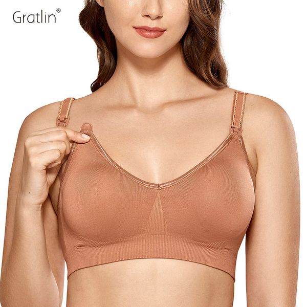 

gratlin women's comfort support maternity wireseamless nursing bra 210318, White