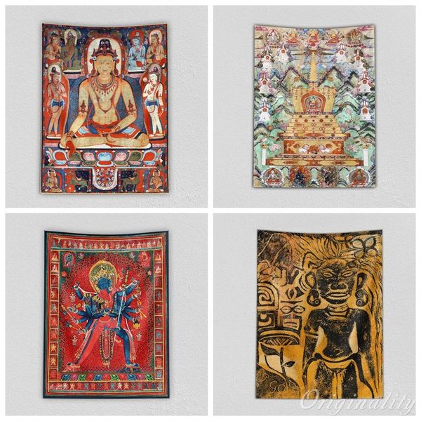 

tapestries buddha tahitian idol tapestry unique home decoration