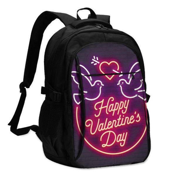 

backpack 2021 cool printing lapvalentine's day sign usb charging travel women male school mochila