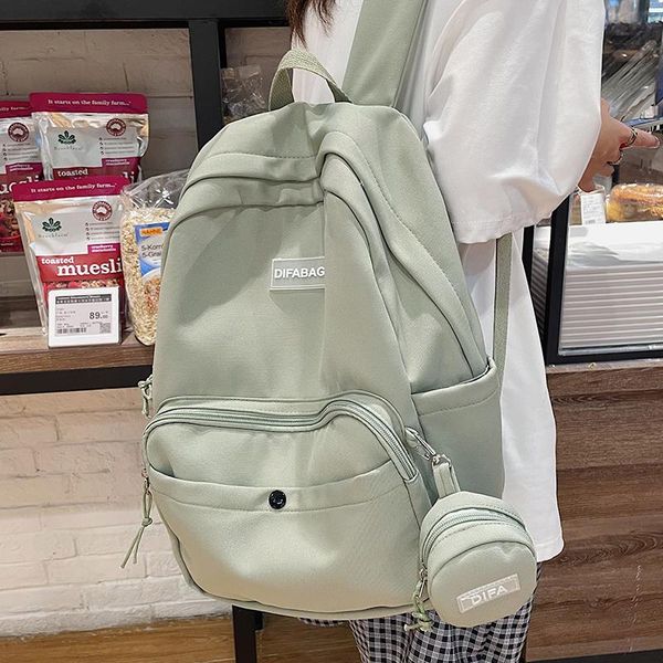 

backpack women with coin purse student rucksack daily travel double shoulder bag schoolbag for teenage girl boy satchel