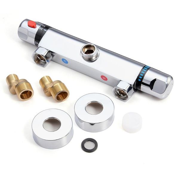 

shower water temperature control valve thermostatic for wall mixer bathroom and cold sets