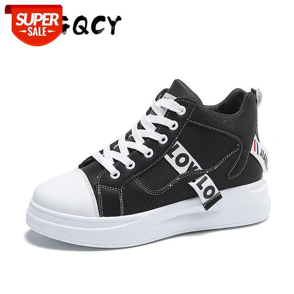 

new women shoes warm high platform sneakers pu leather print casual woman lace-up black comfortable flats #4a62
