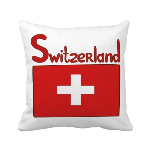 

pillow switzerland national flag red pattern throw square cover