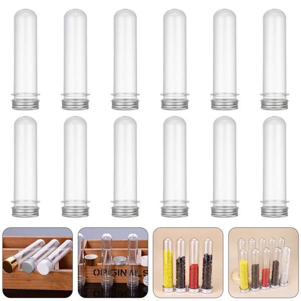 

6/12pcs 40ml test tubesbath salt bottles pet tube mask data line bath candy jars storage &