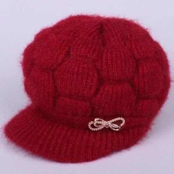 

beanie/skull caps women winter hat korean version plus velvet pullover woolen fur bib knitted 2021 cover head cap, Blue;gray