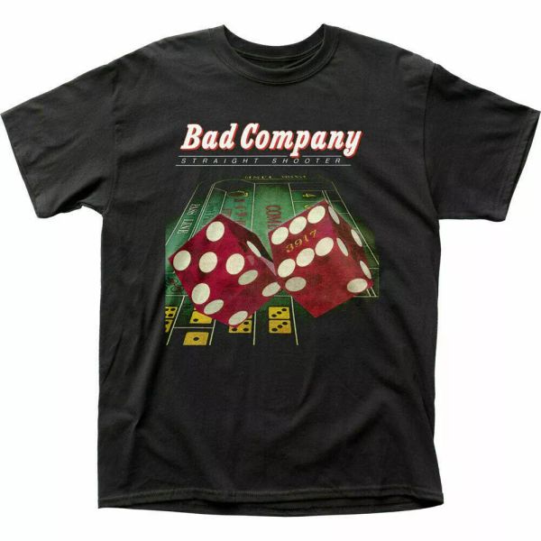 

Bad Company Straight Shooter T Shirt Mens Licensed Rock N Roll Band Tee Black, White;black