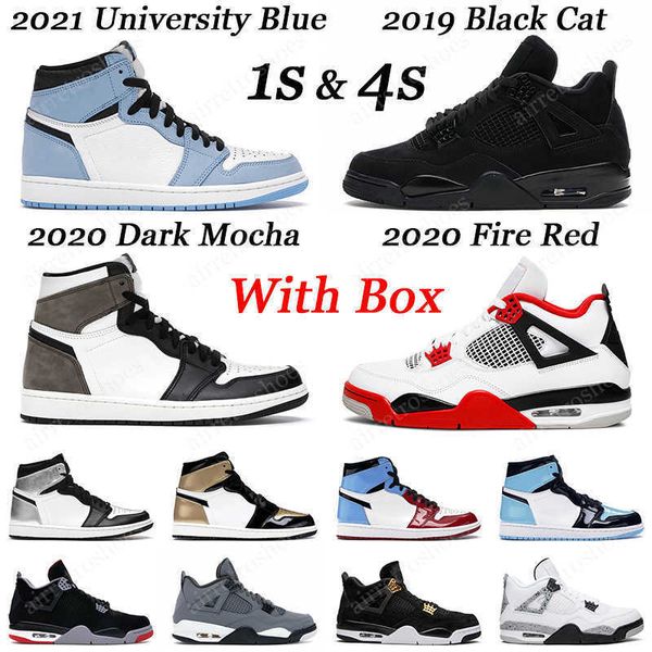 

jumpman basketball shoes men women2021 university blue 1s silver toe obsidian unc 4s black cat white cement outdoor mens sports sneakers