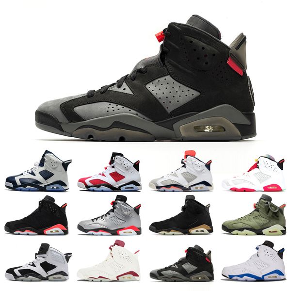 

original basketball shoes 6s for man red oreo alternate angry bull black cat hare infrared marron olympic tinker comfortable flat shoe size