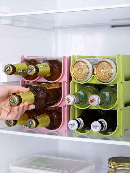 

drawer cans, beverage organizer, cabinet, wine rack, superimposed refrigerator, beer storage rack kitchen & organization