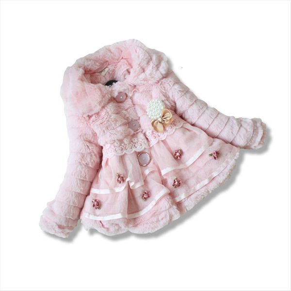 

winter autumn outerwear faux fur clothes girls jackets children coat, Blue;gray