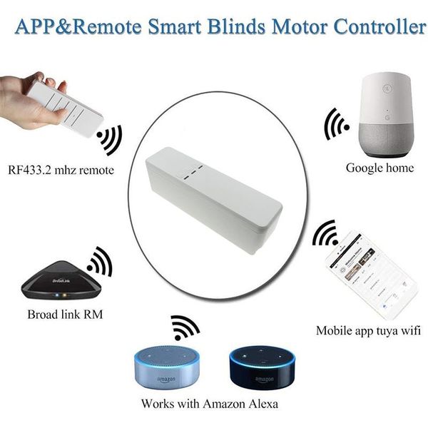 

smart home control curtain blind motor alexa google tuya wifi /smart life app voice diy electric roller shade driver