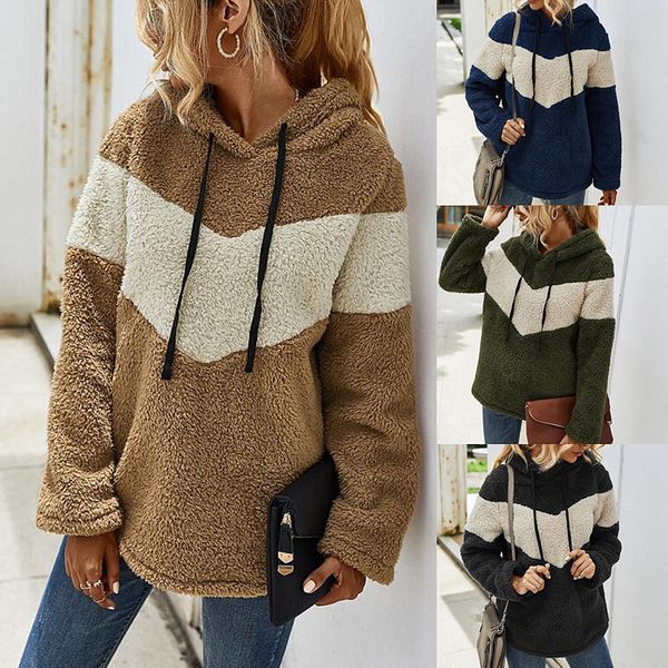 

digner's autumn and winter 2021 hooded color matching sweater for women, Black