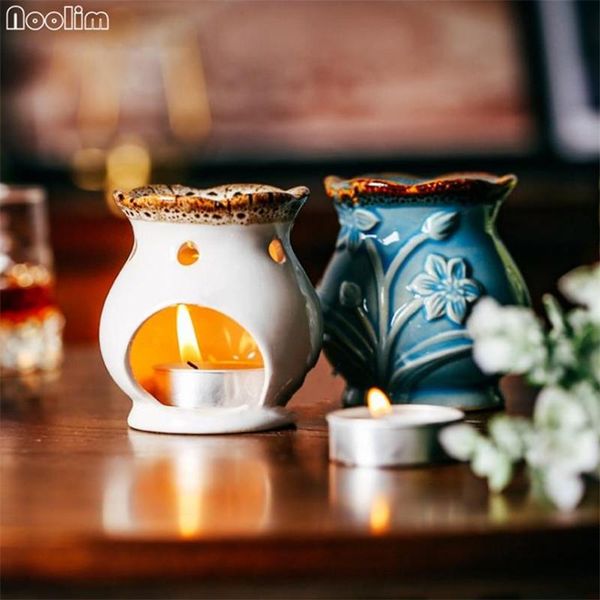 

fragrance lamps creative retro crack glaze ceramic aroma burner for home dinner decor smell removing essential oil