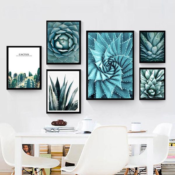 

paintings cactus flower nordic canvas painting wall art home decor diy green plant fresh modern print picture living room poster