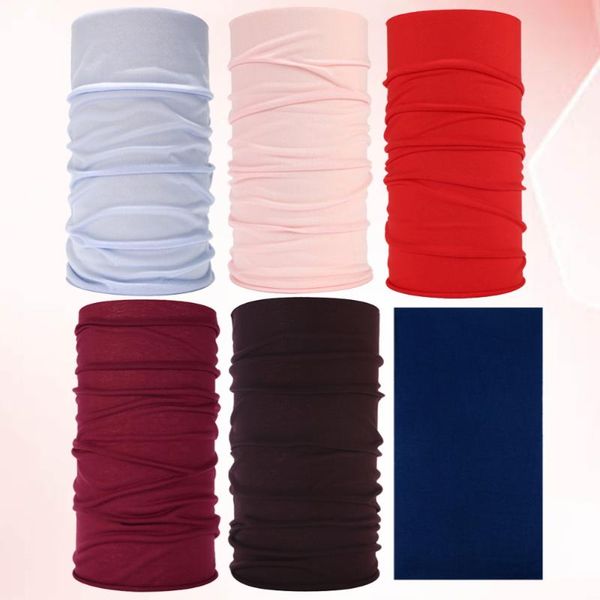 

6pcs outdoor sports headwear fishing riding face mask motorcycle turban scarf cycling headband for men (red + dark blue caps & masks, Black