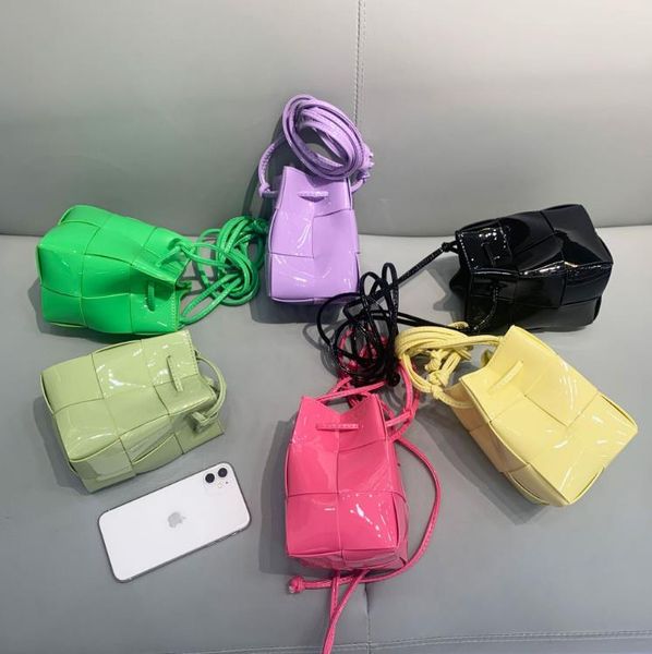 

evening bags winter drawstring woven bucket bag one-shoulder messenger