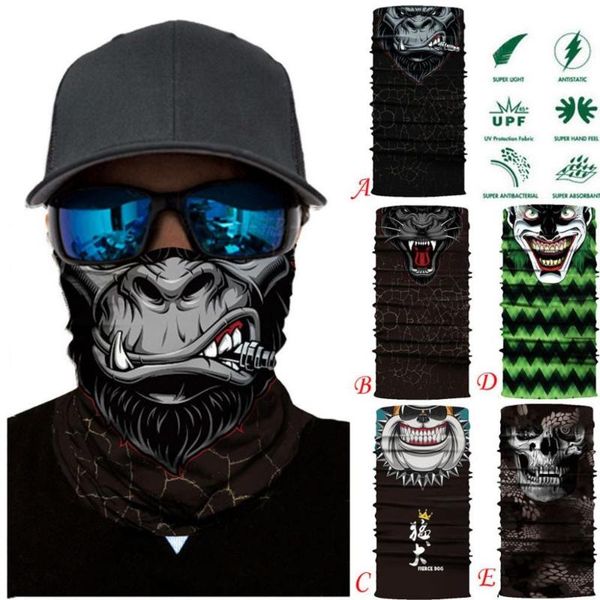 

cycling caps & masks outdoor sports 3d printed moisture wicking breathable multi-purpose collar stretch windproof riding headband, Black