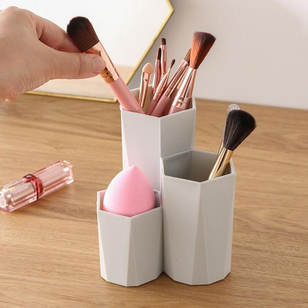 

lattices cosmetic make-up brush storage box table organizer make up tools pen makeup nail polish holder boxes & bins