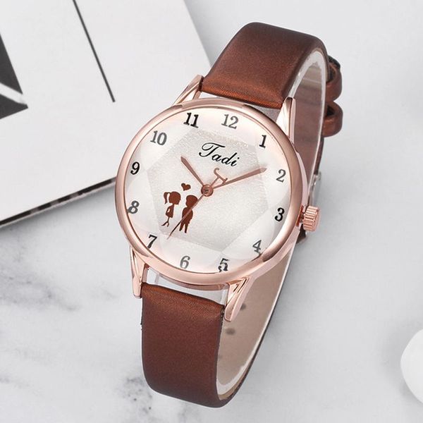 

wristwatches jessingshow maiden style watches fashion women's luxury leather band analog quartz wristwatch ladies watch lover clock gif, Slivery;brown