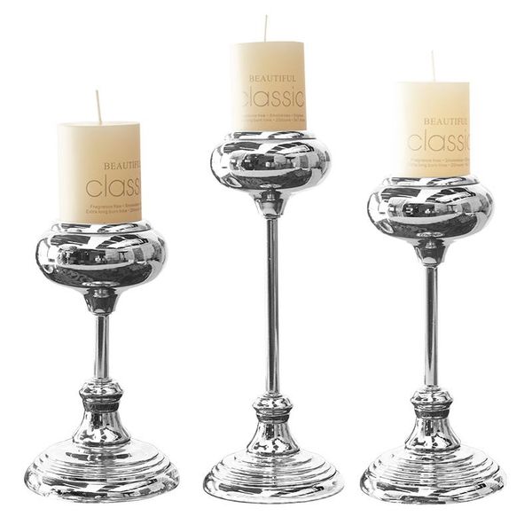 

candle holders candlelight european candlestick romantic iron art silver wedding holder dinner jewelry porta vela indoor decor wt5zt
