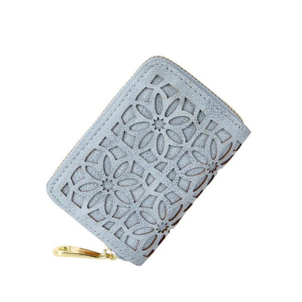 

card holders 2021 women's holder wallets cute personality pu leather credit id zipper pocket coin purse mini business case, Brown;gray