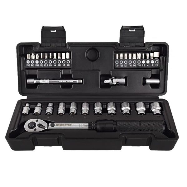 

hand tools 2-20nm 1/4 preset torque wrench socket bit combination 35pcs multipurpose utility tool kit toolbox sets bicycle fix