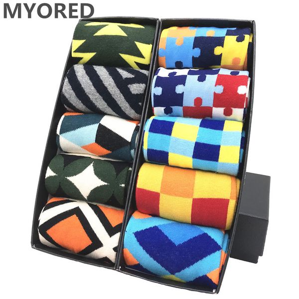 

myored drop shipping colorful fashion mens sos combed cotton funny crew sos for men calcetines de hombre, Black