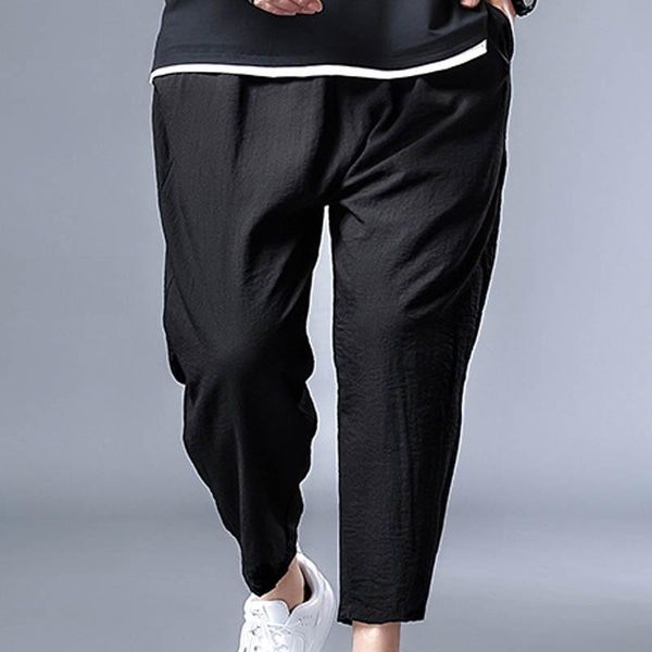 

spring autumn plus size pants 5xl 6xl 7xl waist 145cm casual loose men men's, Black