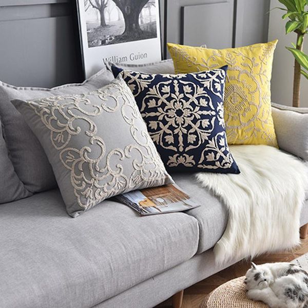 

home decor embroidered cushion cover 50x50cm sofa chair seat waist pillowcase super soft cozy decorative cushion/decorative pillow