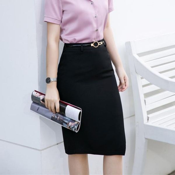 

skirts formal women knee length office ladies black pencil work wear female clothes ol