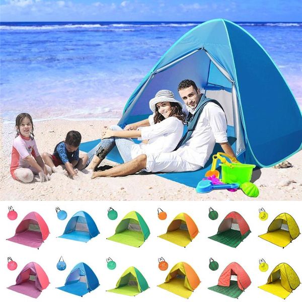 

tents and shelters beach tent anti-uv portable sun shade shelter for 3 person auto expand summer outdoor sports accessories