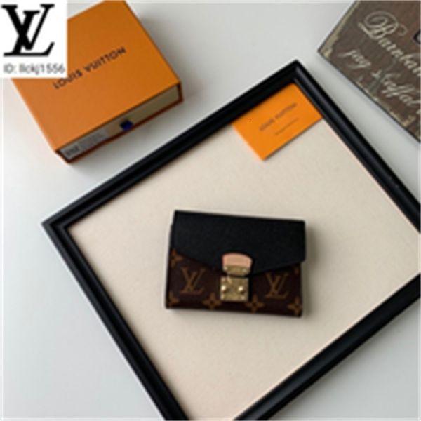 

chain brand designer clutches luxury toqo m67478 purse black stitching compact printed flip wallet wallets men real leather evening long key, Red;black