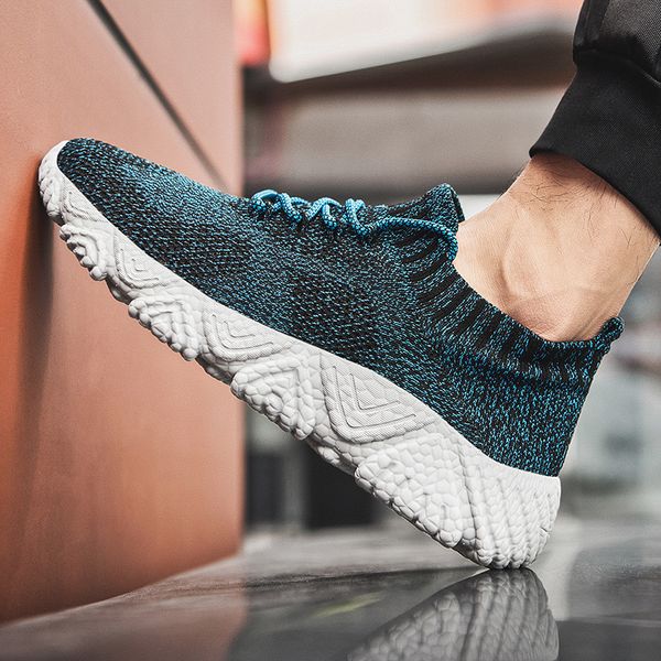 

fly knit womens mens running shoes black blue gray outdoor jogging sports trainers sneakers size eur 36-45 code: lx21-222