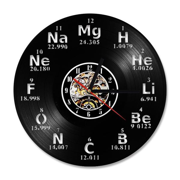

wall clocks periodic table record clock science chemistry art vintage watch school classroom decor