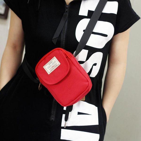 

wallets nylon mobile phone bag sports large-capacity vertical cross-body small package card to put change one-shoulder, Red;black