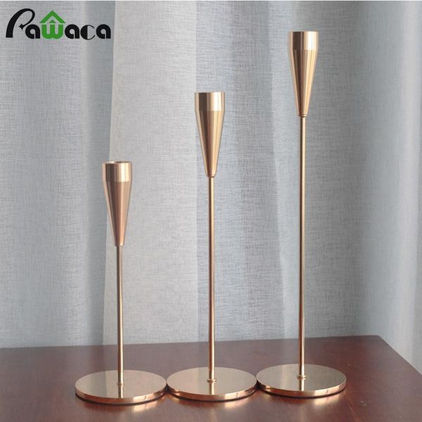 

3pcs nordic style metal candle holder set retro candlestick stand exquisite gold home wedding table decor holders